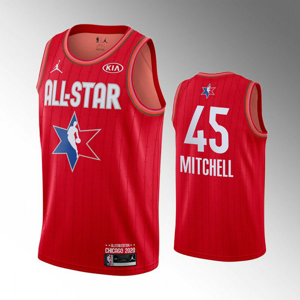 Maillot All Star 2020 Homme Donovan Mitchell 45 Rouge
